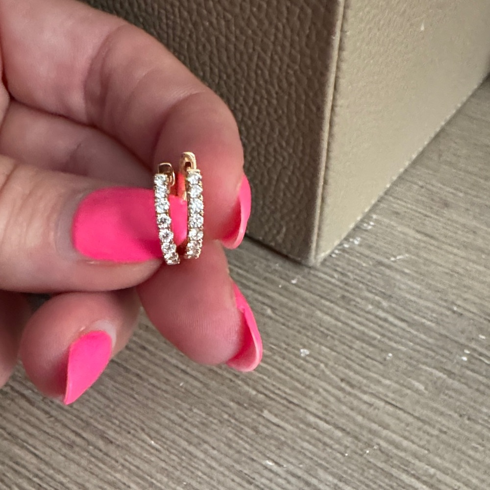 14k gold diamond hoops